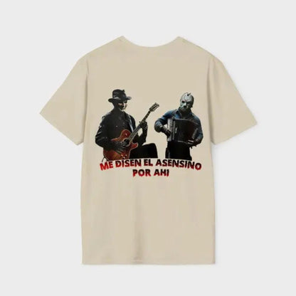 "Me Dicen El Asesino Por Ahí" Jason & Freddy T-Shirt - Unique Horror Movie Villains Tee, Halloween Killer Graphic Shirt