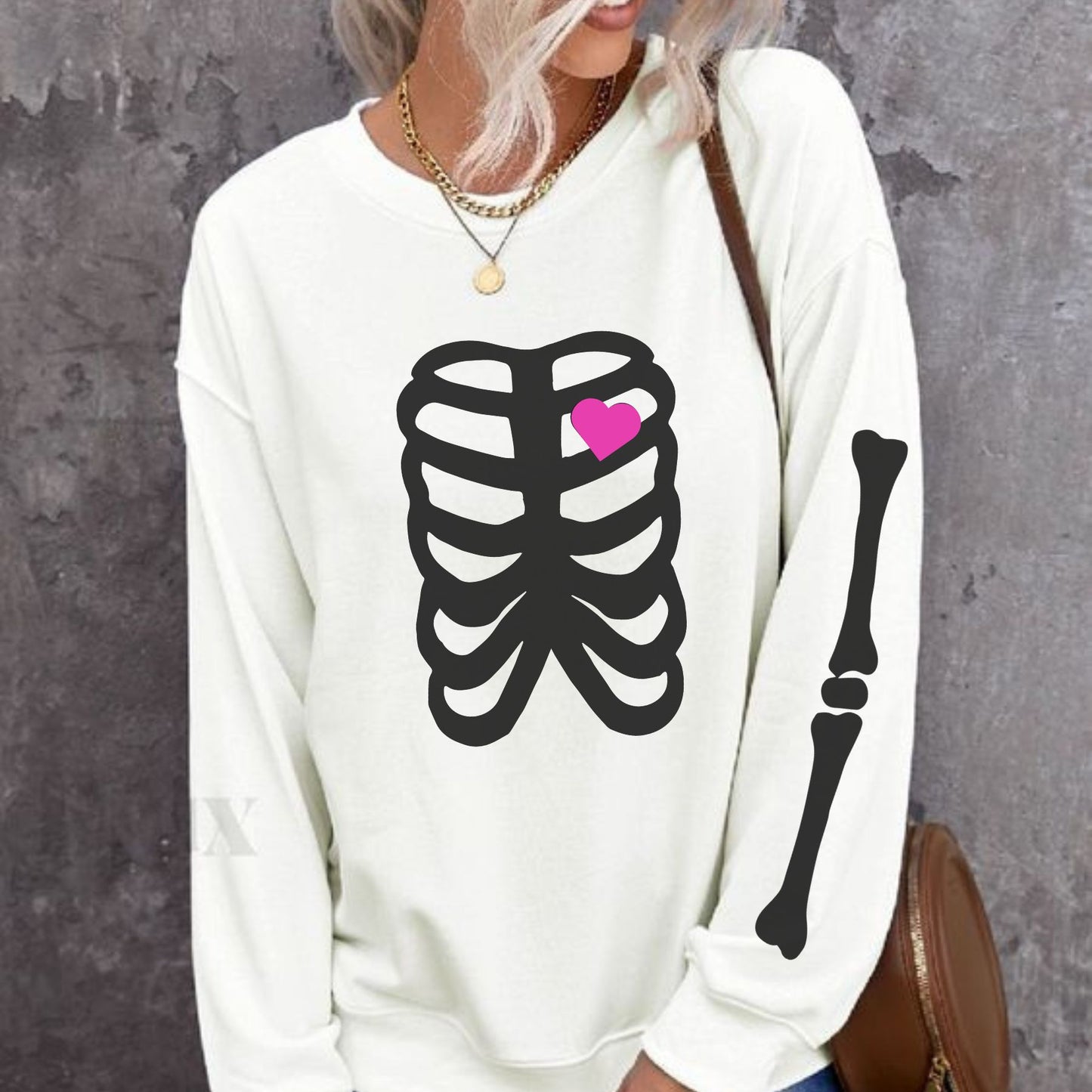 Skeleton Halloween Sweatshirt for Women – Spooky & Cozy Crewneck