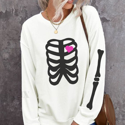 Skeleton Halloween Sweatshirt for Women – Spooky & Cozy Crewneck