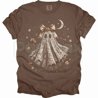 Comfort Colors® Lace Ghost Halloween T-Shirt – Vintage Spooky Aesthetic Graphic Tee, Retro Elegant Lace Ghost Unisex Top