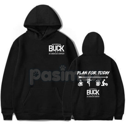 Buckingham Logo "Plan For Today" Hoodie – Daily Agenda Slogan Pullover, Brand & Lifestyle Apparel, Unisex