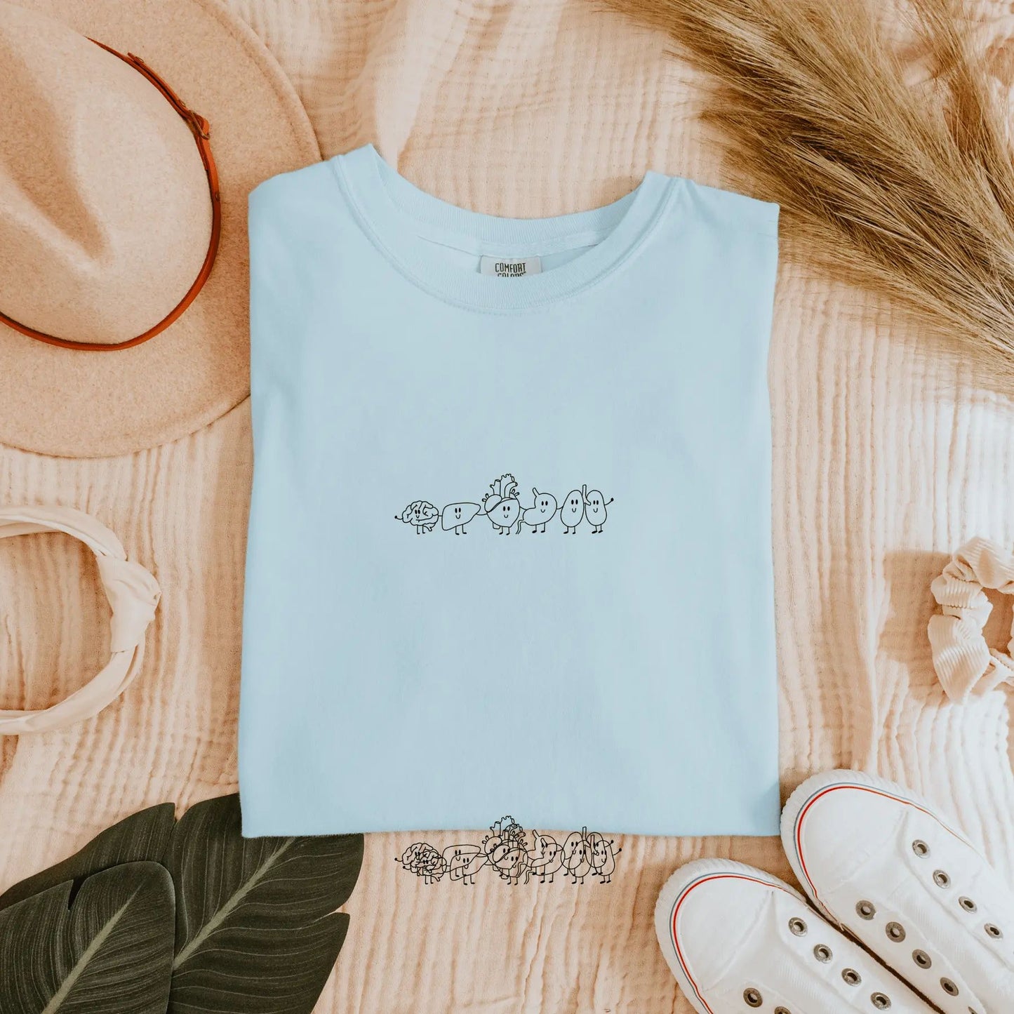 Organ Friends T-Shirt – Minimalist Comfort Colors Tee for Healthcare & Med Students, Cute Anatomy Shirt, Doctor & Nurse Gift