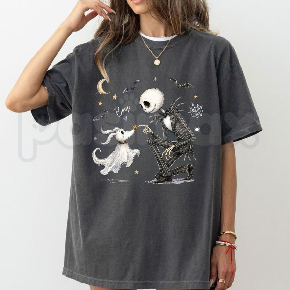 Comfort Colors® Zero Dog Boop Halloween Skeleton T-Shirt – Nightmare Before Christmas Matching Tee, Spooky Ghost Dog Disneyland Trip Unisex Top & Gift