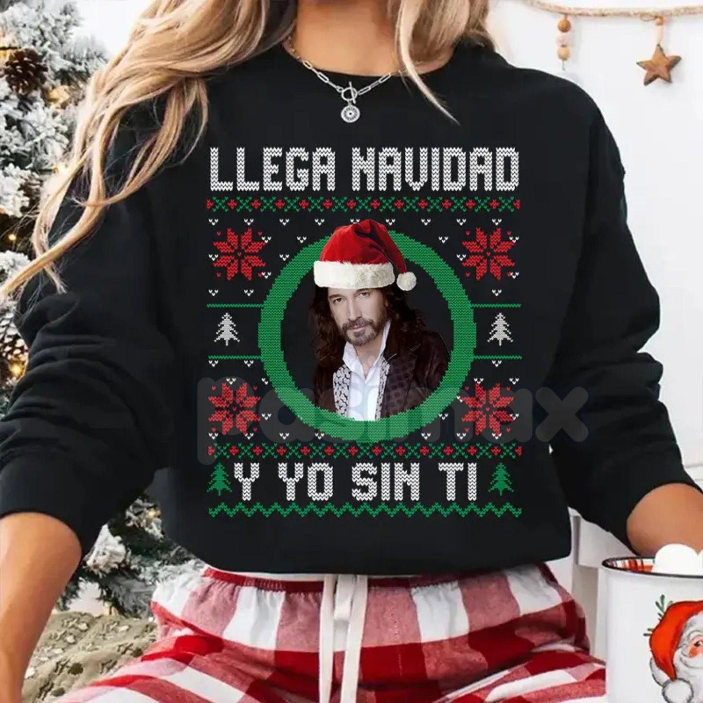 Llega Navidad Y Yo Sin Ti Sweatshirt | Funny Spanish Christmas Jumper | Dramatic Holiday Humor Crewneck | Latino Gift
