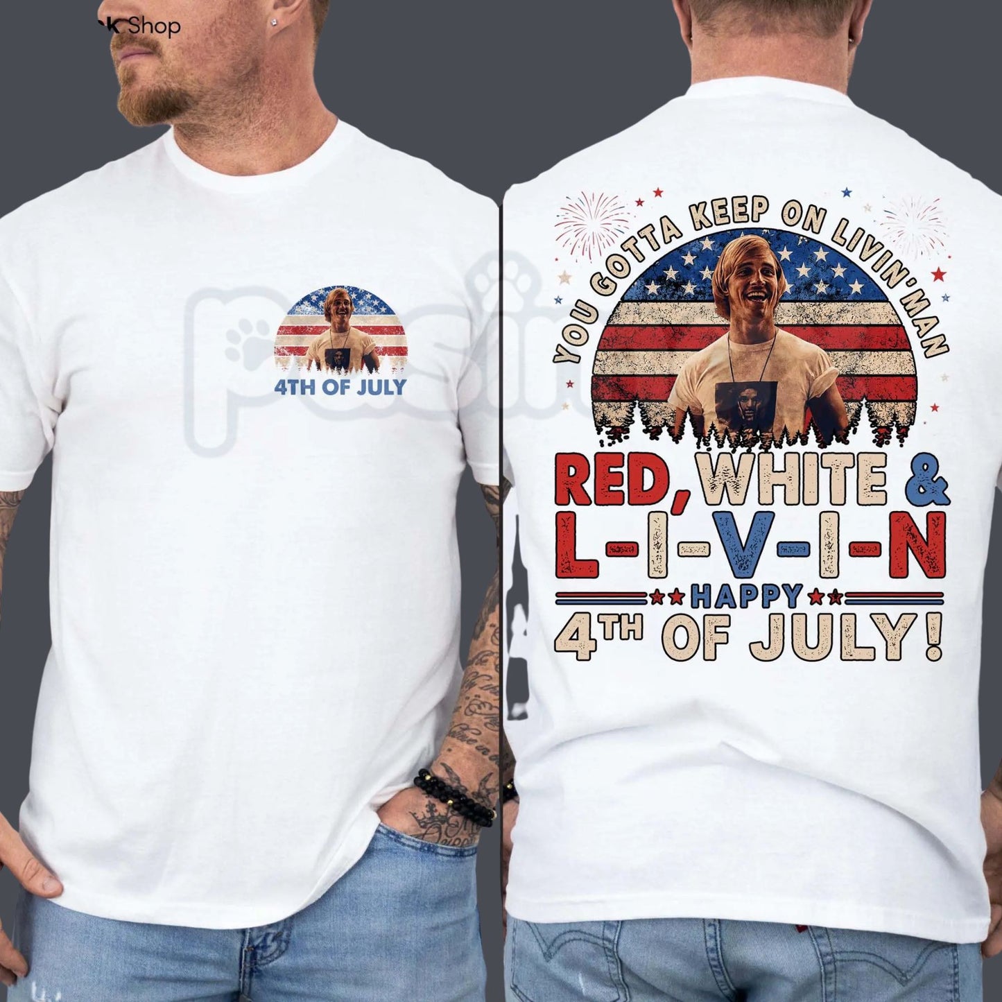 Vintage "You Gotta Keep On Livin" T-Shirt – Retro 4th of July Dazed and Confused Graphic Tee