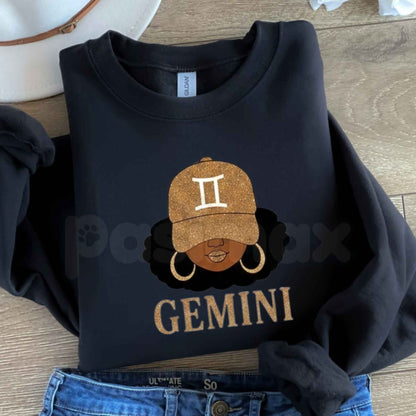 12 Zodiac Slay Girl Sweatshirt | Afro Zodiac Sign Graphic Crewneck