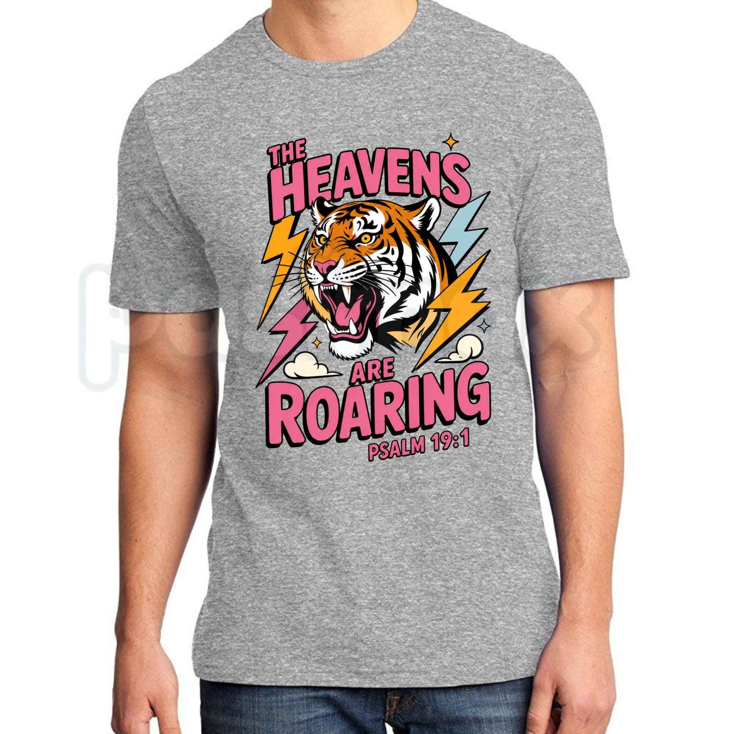 Celestial Thunder Roaring Heavens Graphic Tee – Vintage Streetwear Heavy Cotton Shirt, Epic Nature Inspired Unisex T-Shirt
