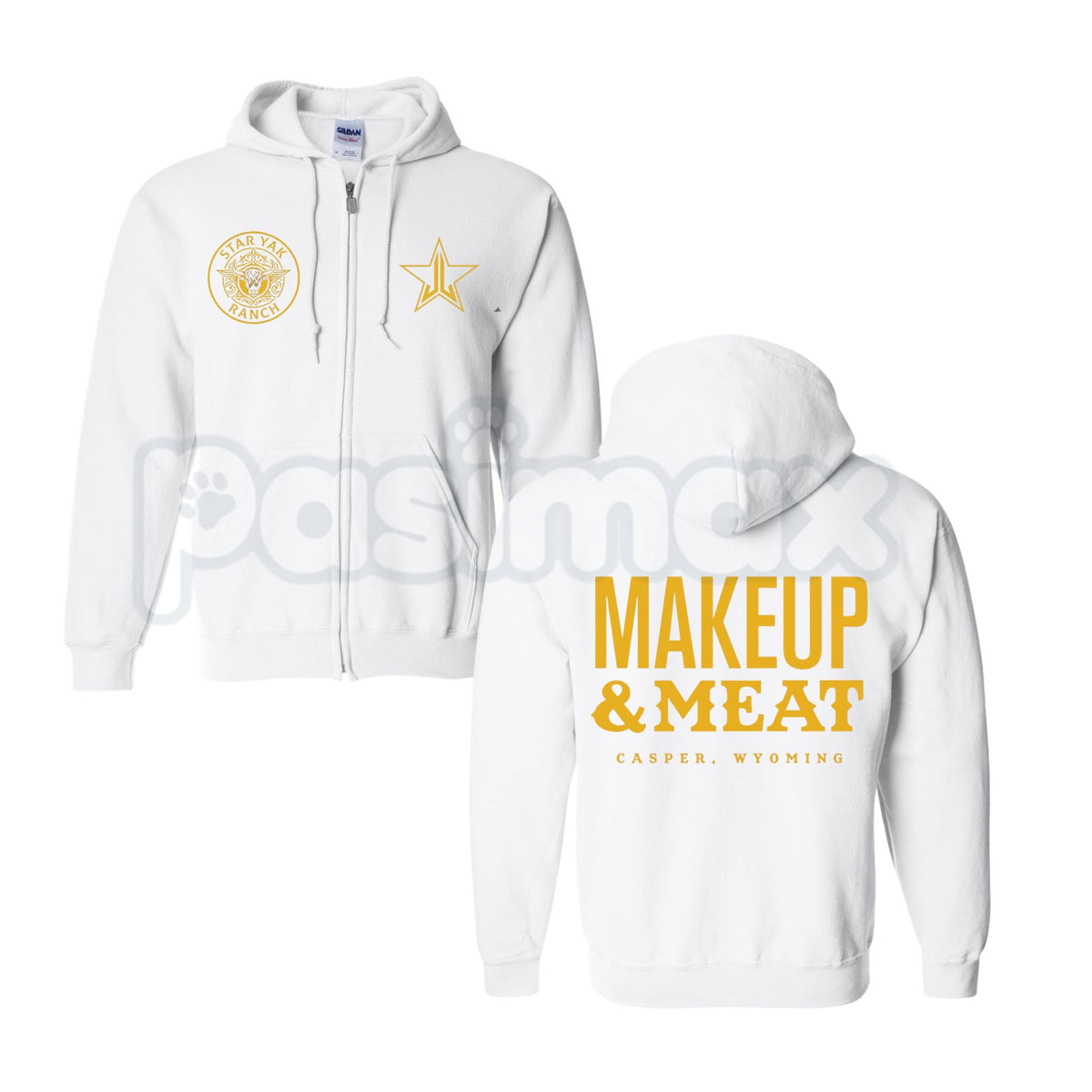Makeup & Meat Chocolate Zip-Up Hoodie – Funny Graphic Foodie & Beauty Hoodie, Cozy Unisex Streetwear Sweater