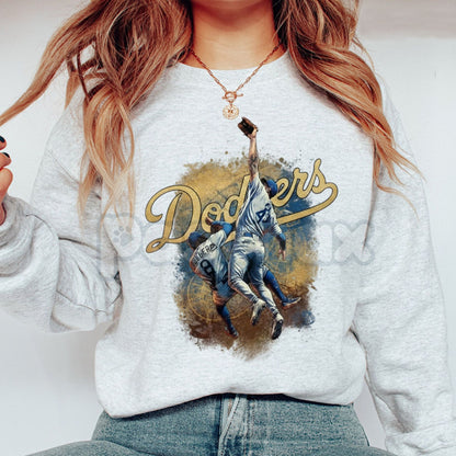 The Catch Dodger Sweatshirt | Game 7 LA Baseball Moment Crewneck | Mookie Betts Iconic Play Fan Gear | Dodgers World Series Merch