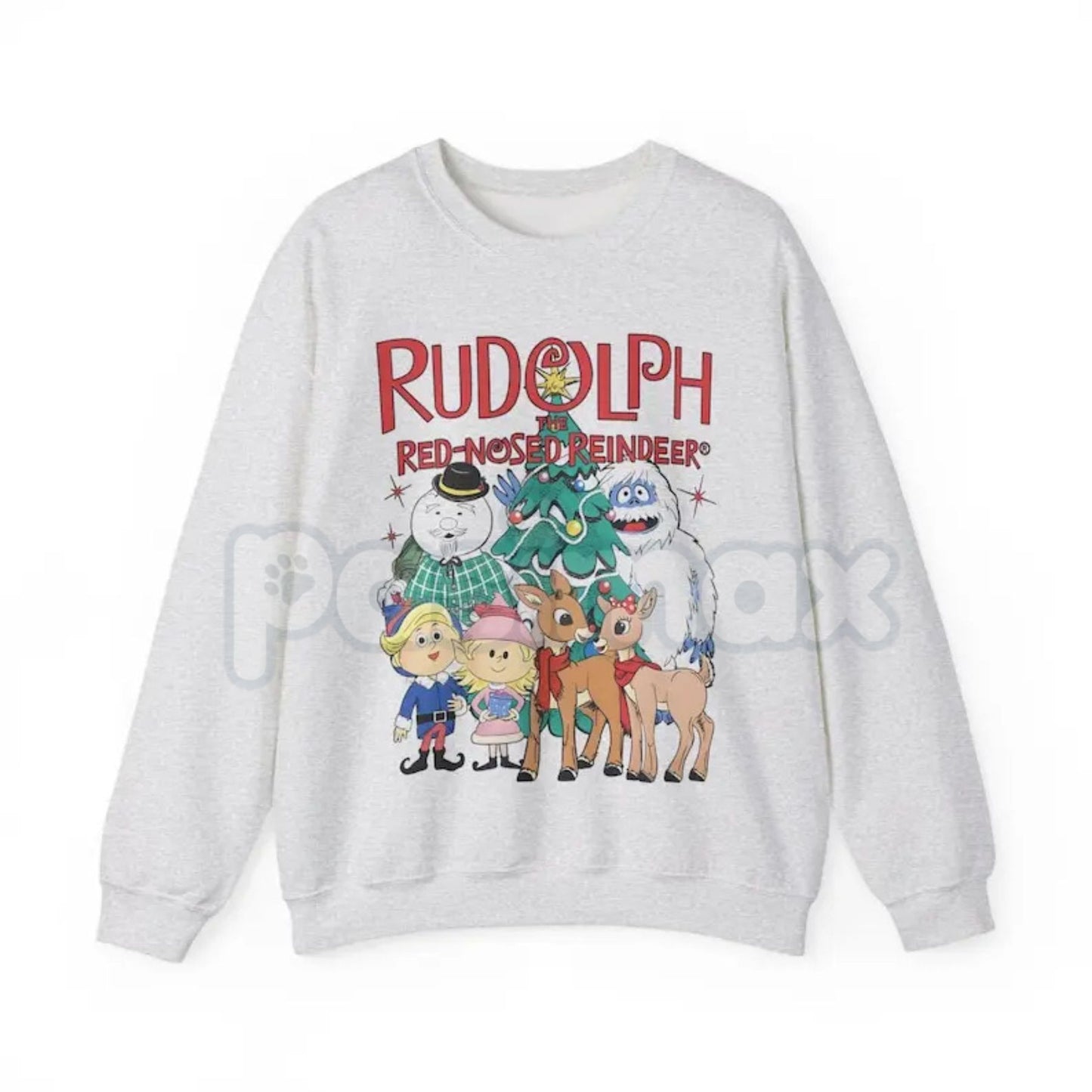 Vintage Look Rudolph Sweatshirt Christmas Crewneck | Retro Rudolph the Red-Nosed Reindeer Shirt | Classic Christmas Jumper