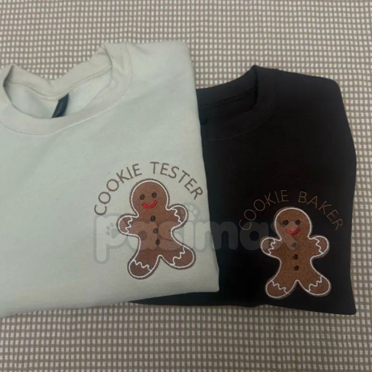 Embroidered "Cookie Baker" or "Cookie Tester" Crewneck – Unisex Christmas Baking Shirt