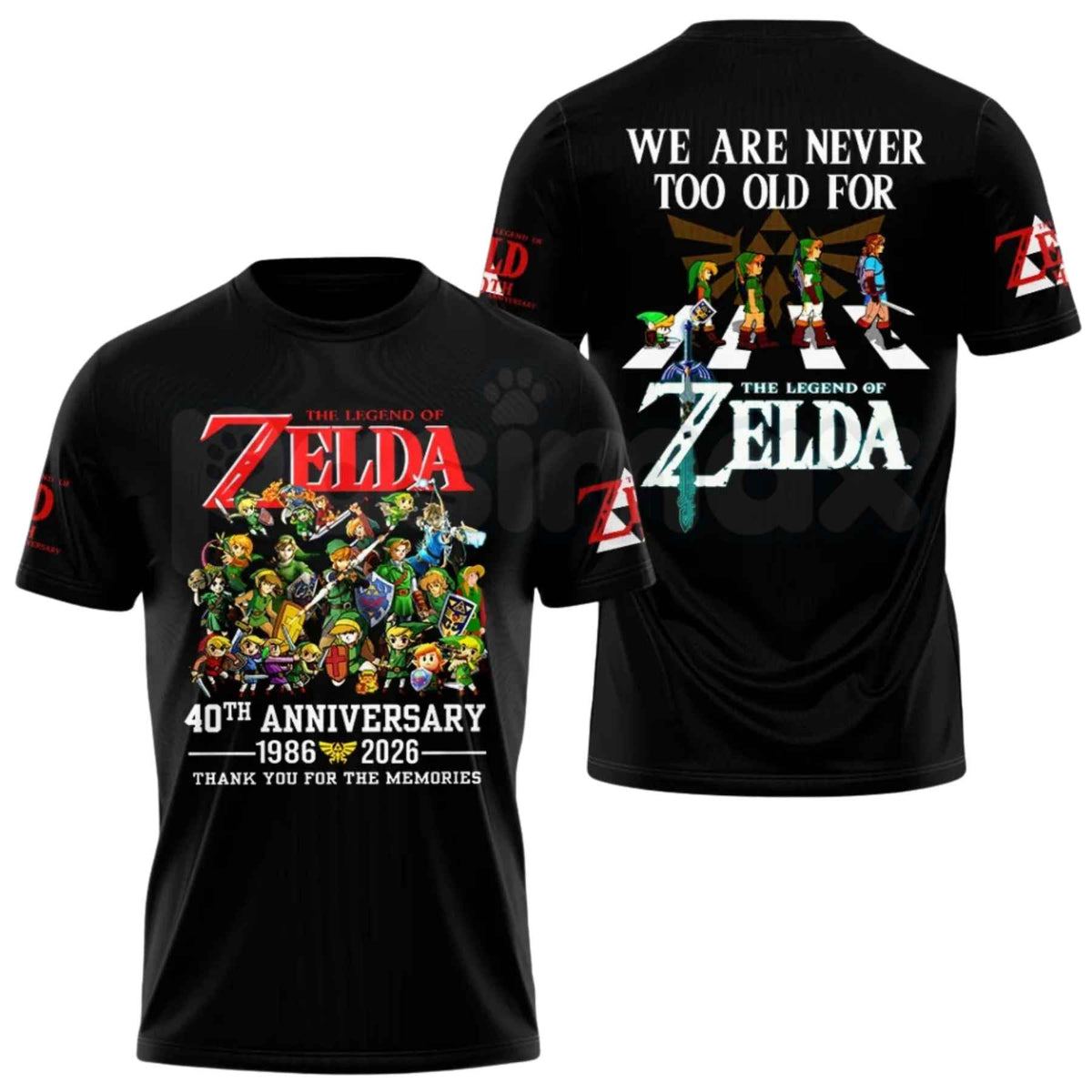The Legend of Zelda 40th Anniversary T-Shirt – Retro Gaming Milestone Unisex Graphic Tee