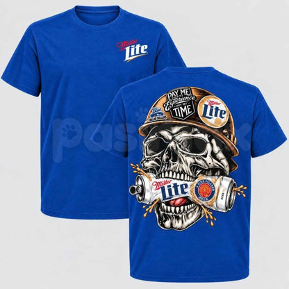 Miller Lite Skull T-Shirt – Vintage Beer Skeleton Graphic Unisex Tee
