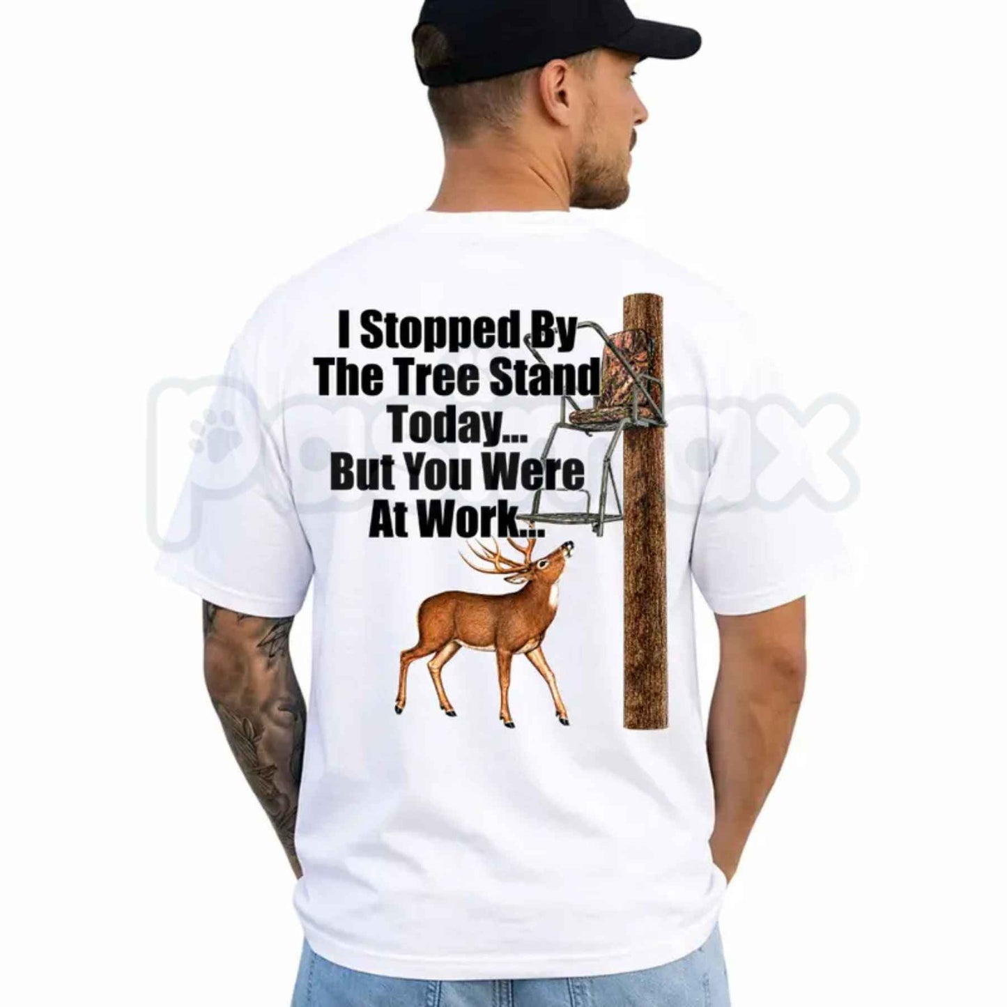 I Stopped By The Tree Stand T-Shirt – Funny Deer Hunting Outdoor Unisex Cotton Tee