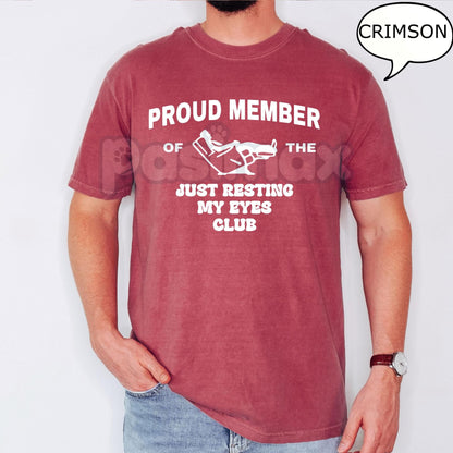 Comfort Colors® 'Just Resting My Eyes' Dad T-Shirt – Funny Father’s Day Tee, Humorous Sleeping Dad Graphic, Vintage Fatherhood Apparel