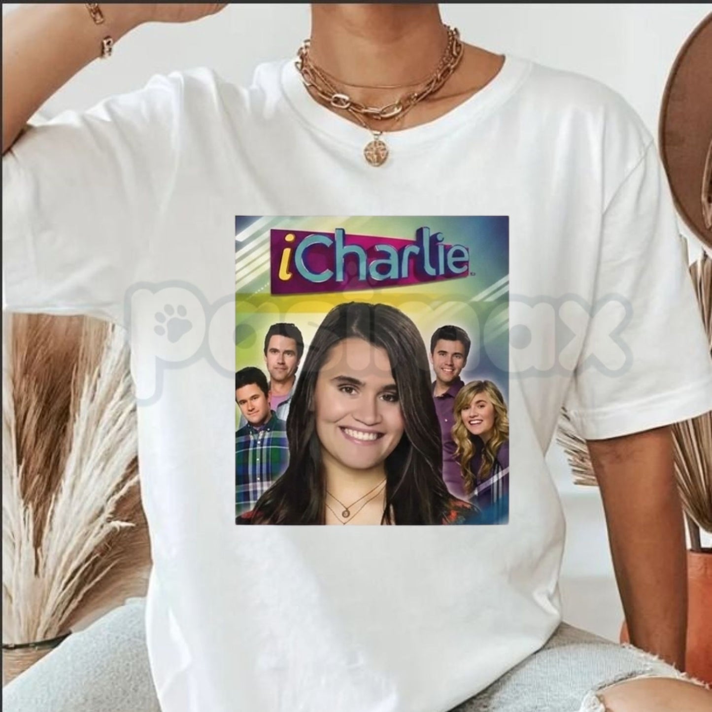 iCharlie Cast Photo T-Shirt – Retro TV Show Poster Print Nostalgia Graphic Tee