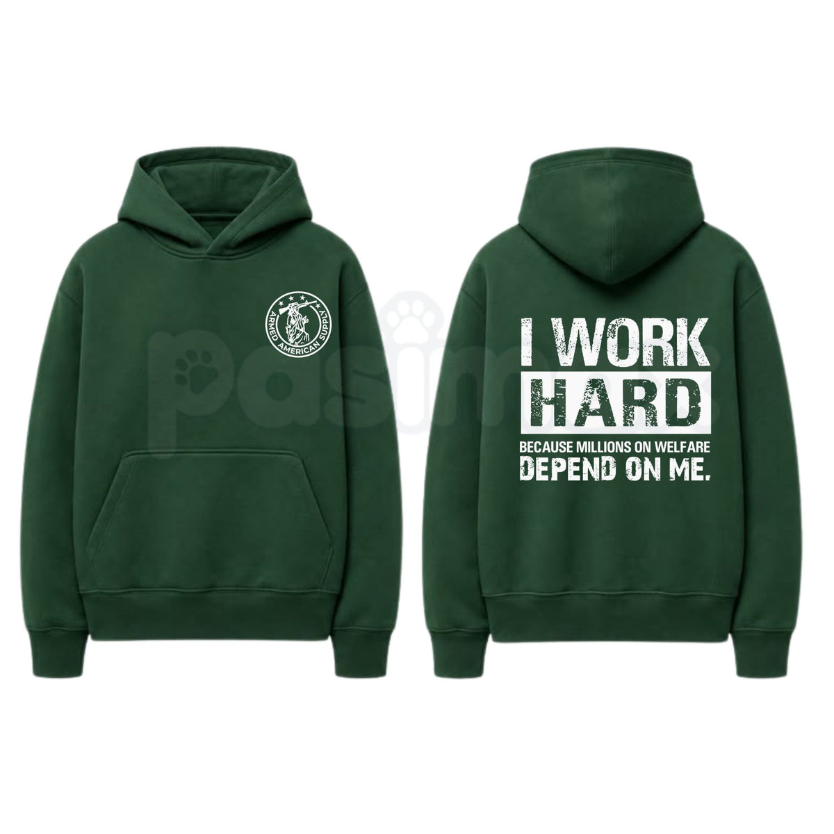 I Work Hard Millions On Welfare Depend On Me Sarcastic Hoodie – Funny Blue Collar Graphic Pullover, Sarcastic Work Humor Sweatshirt, Unisex Heavy Blend