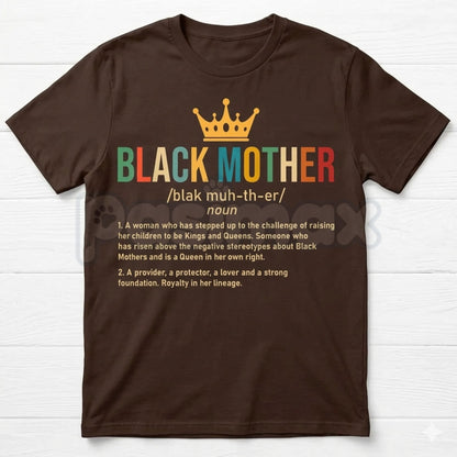 Black Mother Definition T-Shirt – African American Mom Graphic Tee, Remastered Heavy Cotton Mother's Day Top, Soft Lived-In Heavyweight Melanin Queen Shirt, Made in USA