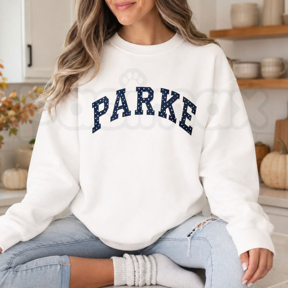 PARKE Sweatshirt | Preppy Varsity Minimalist Graphic Crewneck