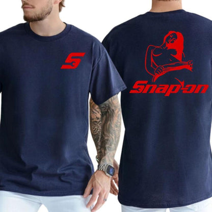 Snap-on Double Print Tee - Unique Auto Mechanic Graphic Shirt, Bold Casual Streetwear