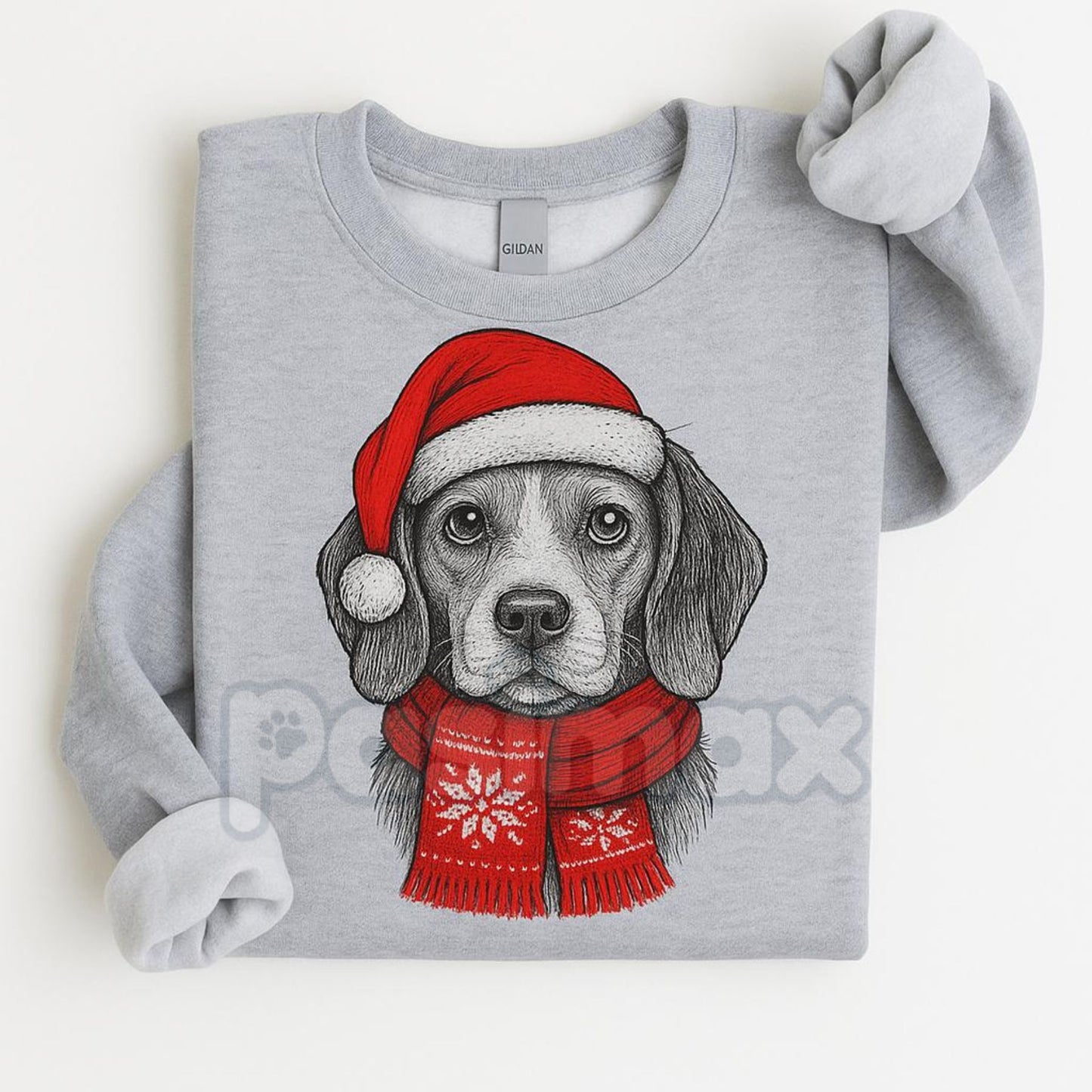 Ugly Christmas Style Santa Paws Dog Sport Grey Crewneck Sweater