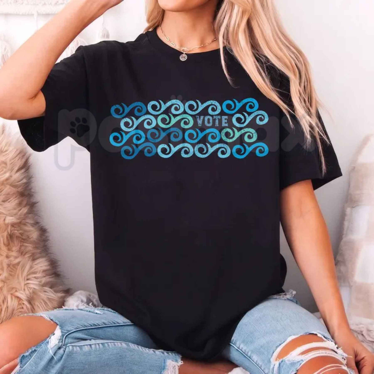 Comfort Colors® Vote Blue Waves T-Shirt – Liberal Voter Graphic Tee, Midterm Election 2026 Unisex Top & Gift