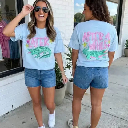 Comfort Colors® Later Gator After While Crocodile T-Shirt – Retro Summer Alligator Graphic Tee, Funny Sarcastic Animal Shirt, Aesthetic Florida Vibe Top