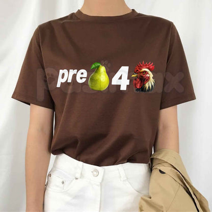 Pre Pear 4 Chicken T-Shirt – Funny Pun Foodie Unisex Cotton Graphic Tee