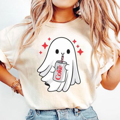 Funny Skeleton Ghost Halloween T-Shirt - Spooky Graphic Tee, Ghost Lover Gift, Unisex Soft Cotton Shirt