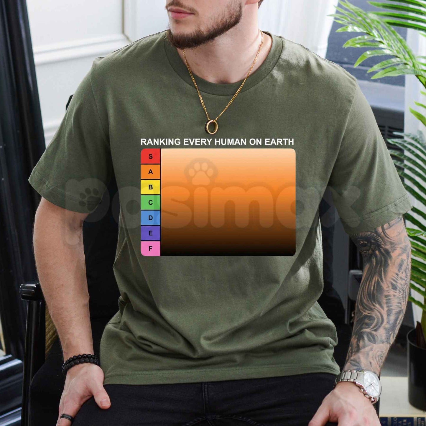 Ranking Every Human On Earth Tier List T-Shirt – Funny Internet Meme Unisex Cotton Graphic Tee