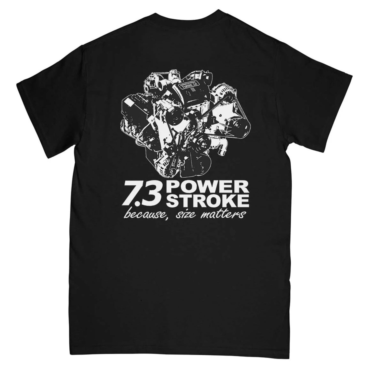 7.3 Power T-Shirt - 2-Sided Ford Truck Engine Graphic Tee, 90s Styled Menswear