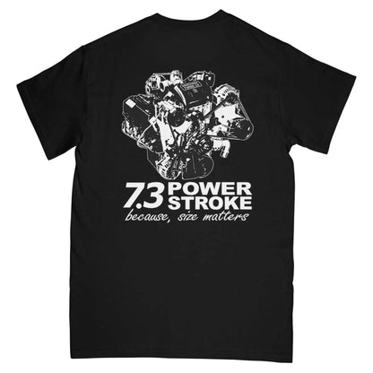 7.3 Power T-Shirt - 2-Sided Ford Truck Engine Graphic Tee, 90s Styled Menswear