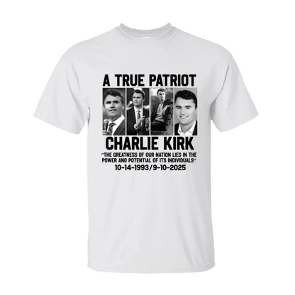 Charlie Kirk Patriotic T-Shirt - "The Greatness of Our Nation" Quote Tee, American Political Apparel