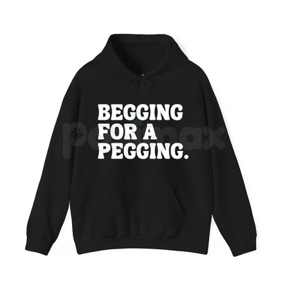 "Begging for A Pegging" Funny Letter Print T-Shirt – Adult Humor Graphic Tee, Unisex Sweatshirt & Hoodie