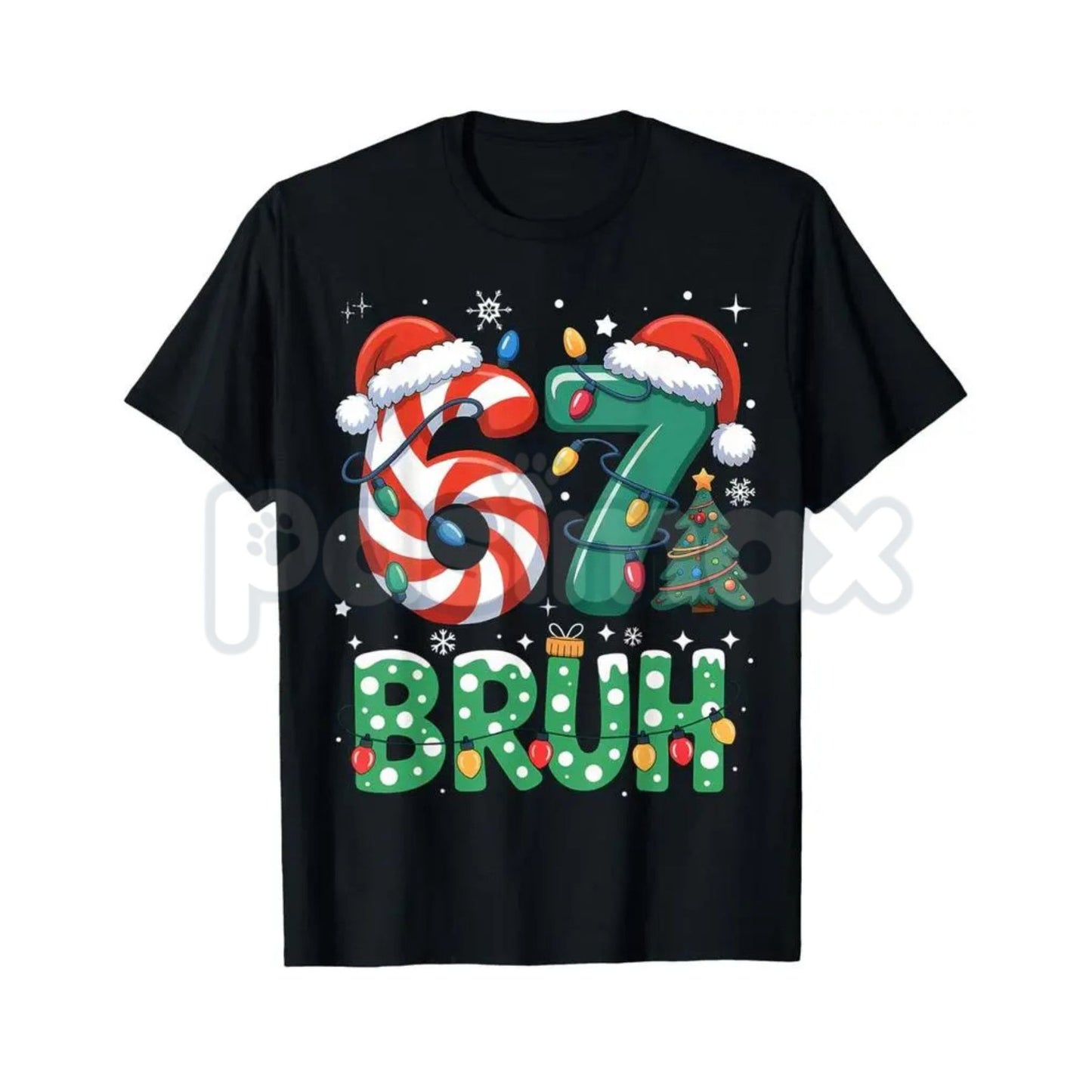 Bruh 67 Six Seven 6 7 Meme Christmas T-Shirt - Funny Gen Alpha Holiday Tee, Viral Internet Slang Kids Shirt, Unisex Boy Girl Gift