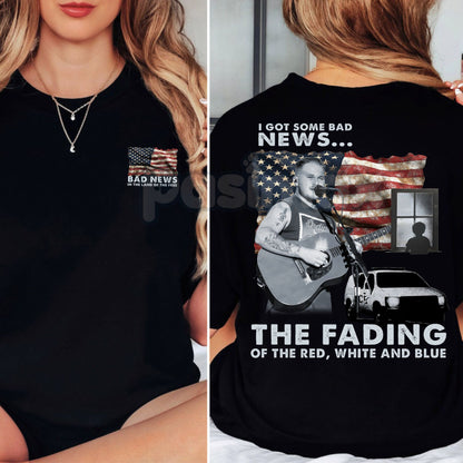 Distressed Americana T-Shirt - Fading Red, White & Blue Graphic Tee, Retro Patriotic Apparel, Unisex Vintage Style