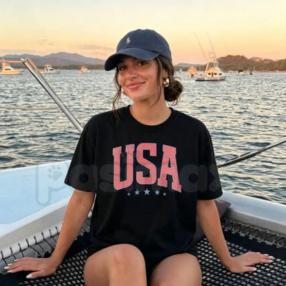 Retro America 4th of July T-Shirt – Preppy Independence Day Vintage Patriotic Graphic Tee