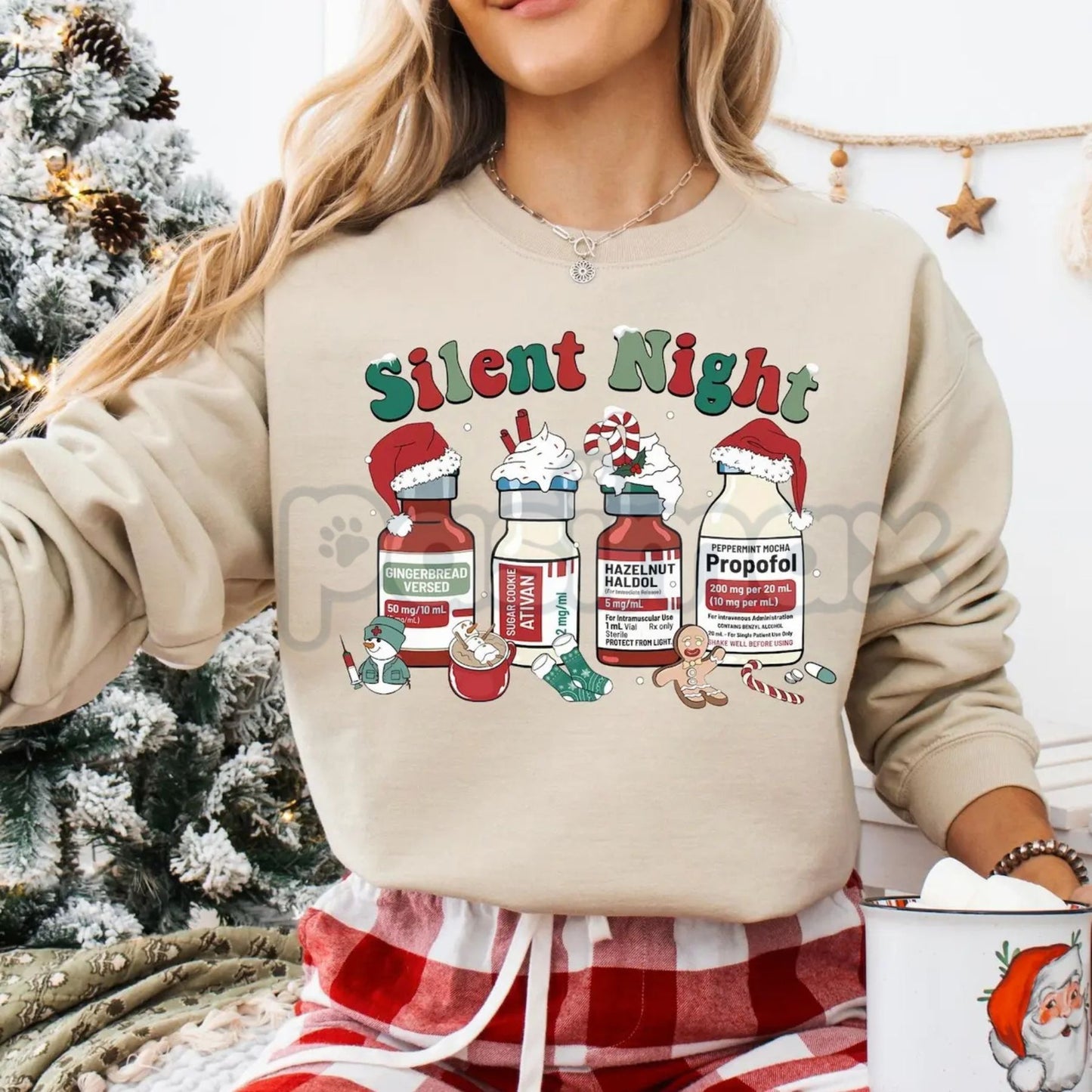Compassionate Care Nurse Christmas Sweatshirt | "Silent Night" Guardian Holiday Crewneck | Medical Staff Appreciation Gift