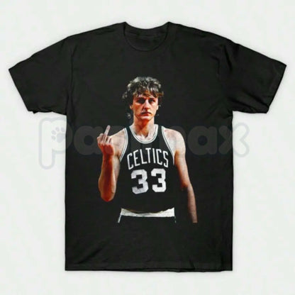 Larry Bird Retro 90s Graphic T-Shirt – Vintage Boston Basketball Men's Tee, Premium 100% Cotton Hardwood Legend Top, Soft Lived-In Heavyweight Sportswear Heritage Shirt, Made in USA