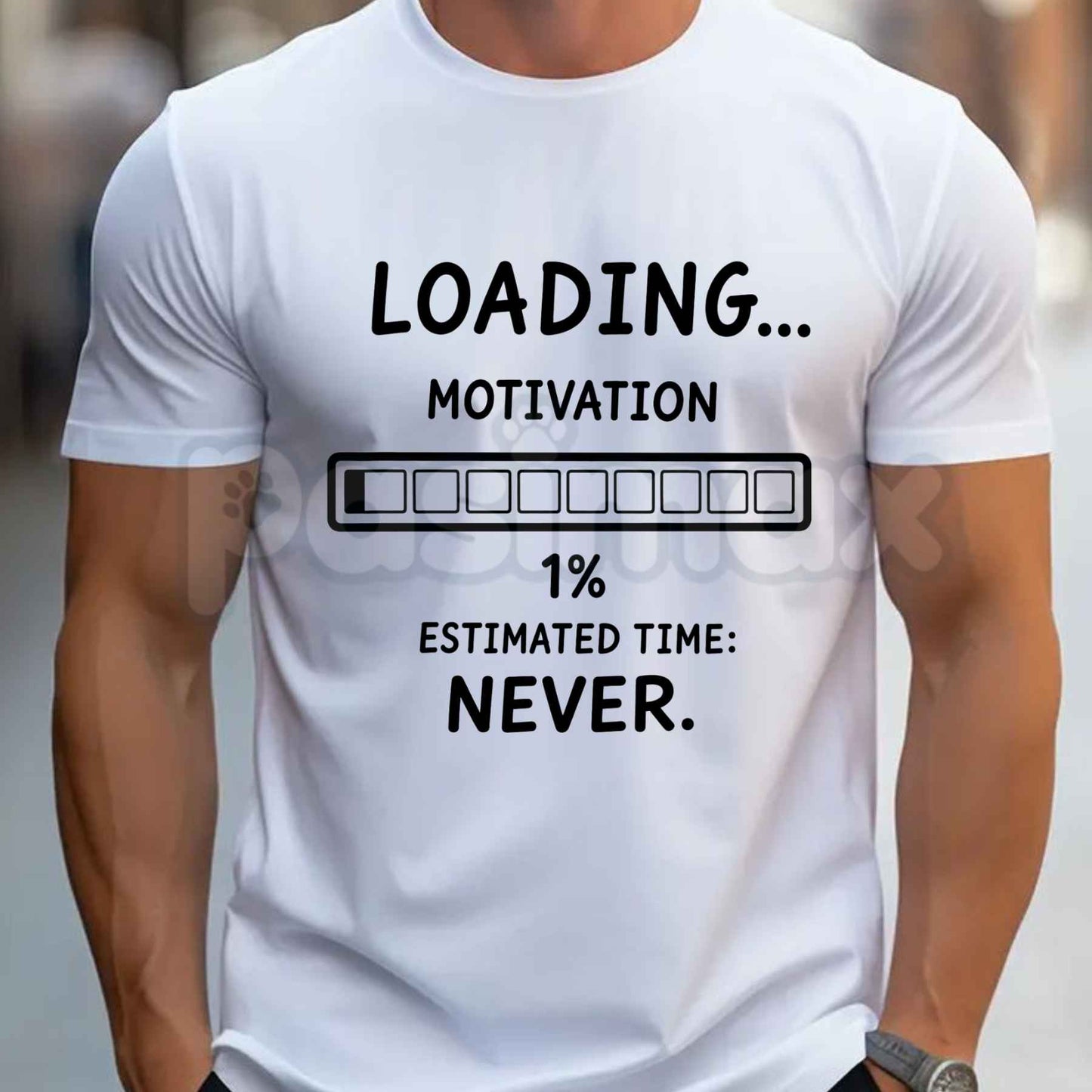 Funny Loading Motivation 1% Graphic T-Shirt – Low Battery Sarcastic Unisex Cotton Tee