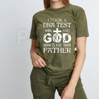 God Is My Father DNA Cross Graphic T-Shirt – Funny Christian Faith Humor Tee