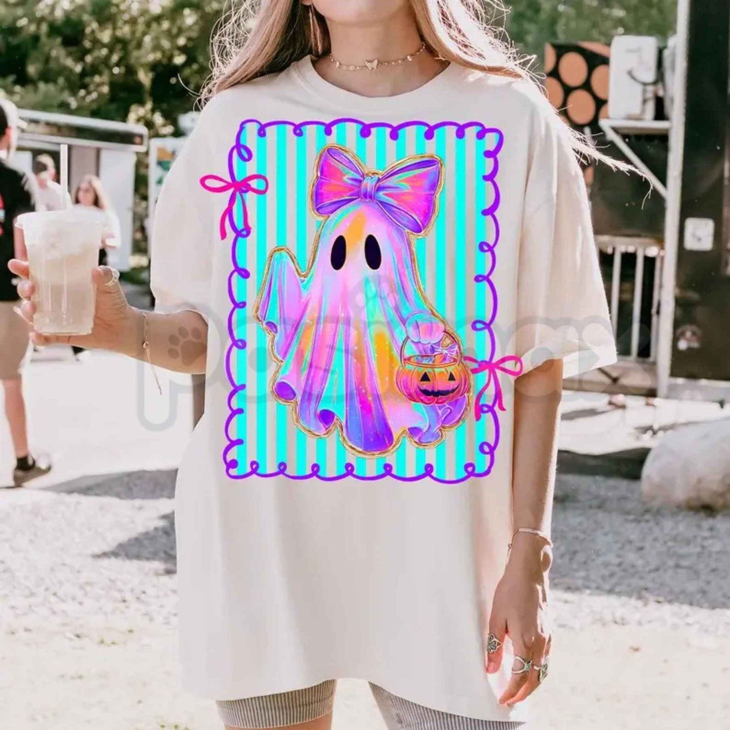 Cute Preppy Ghost Coquette Graphic T-Shirt