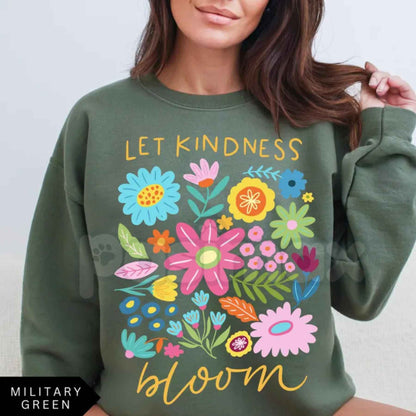 Let Kindness Bloom Sweatshirt | Mental Health Retro Floral Kindness Crewneck