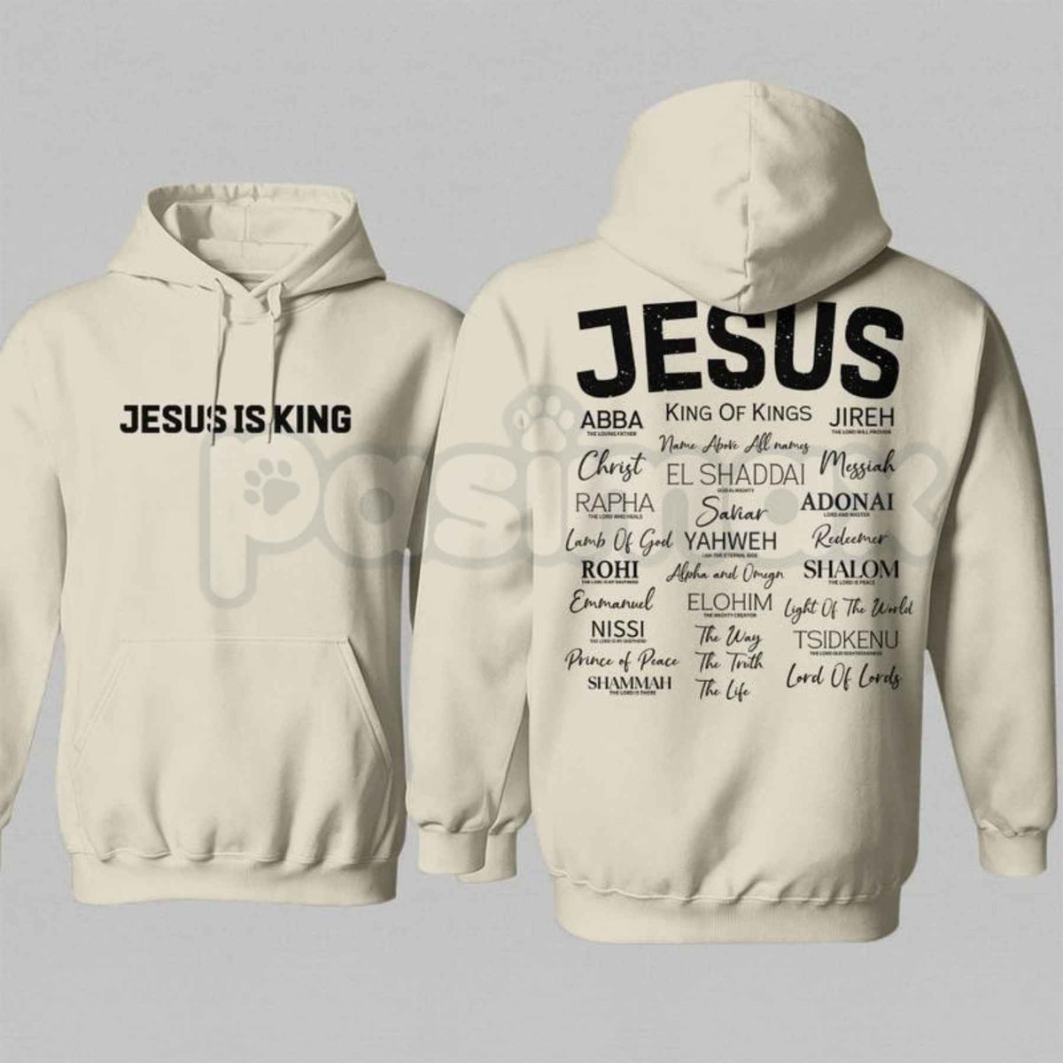 JESUS IS KING Gothic Hoodie – Vintage Christian Faith Graphic Pullover, Heavyweight Religious Streetwear Sweatshirt, Unisex Heavy Blend