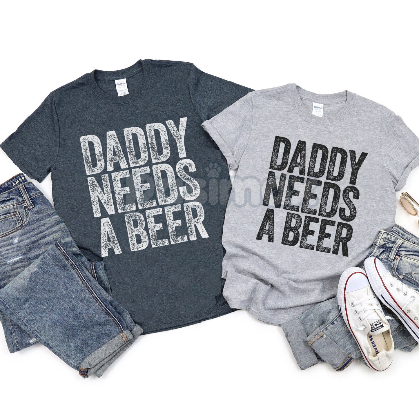 "Daddy Needs A Beer" T-Shirt - Funny Men's Drinking Graphic Tee, Dad Life Slogan Apparel, Father's Day Gift
