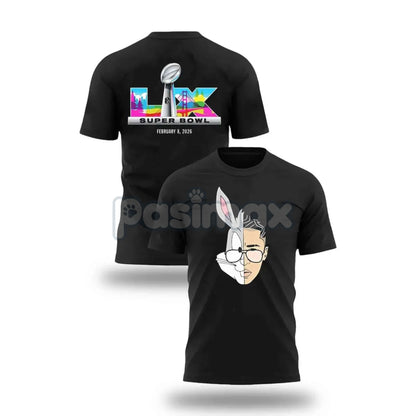 Super Bowl 2026 LIX Graphic T-Shirt - Bugs Bunny Half Face Tee, February 8, 2026 Sports Nostalgia Shirt