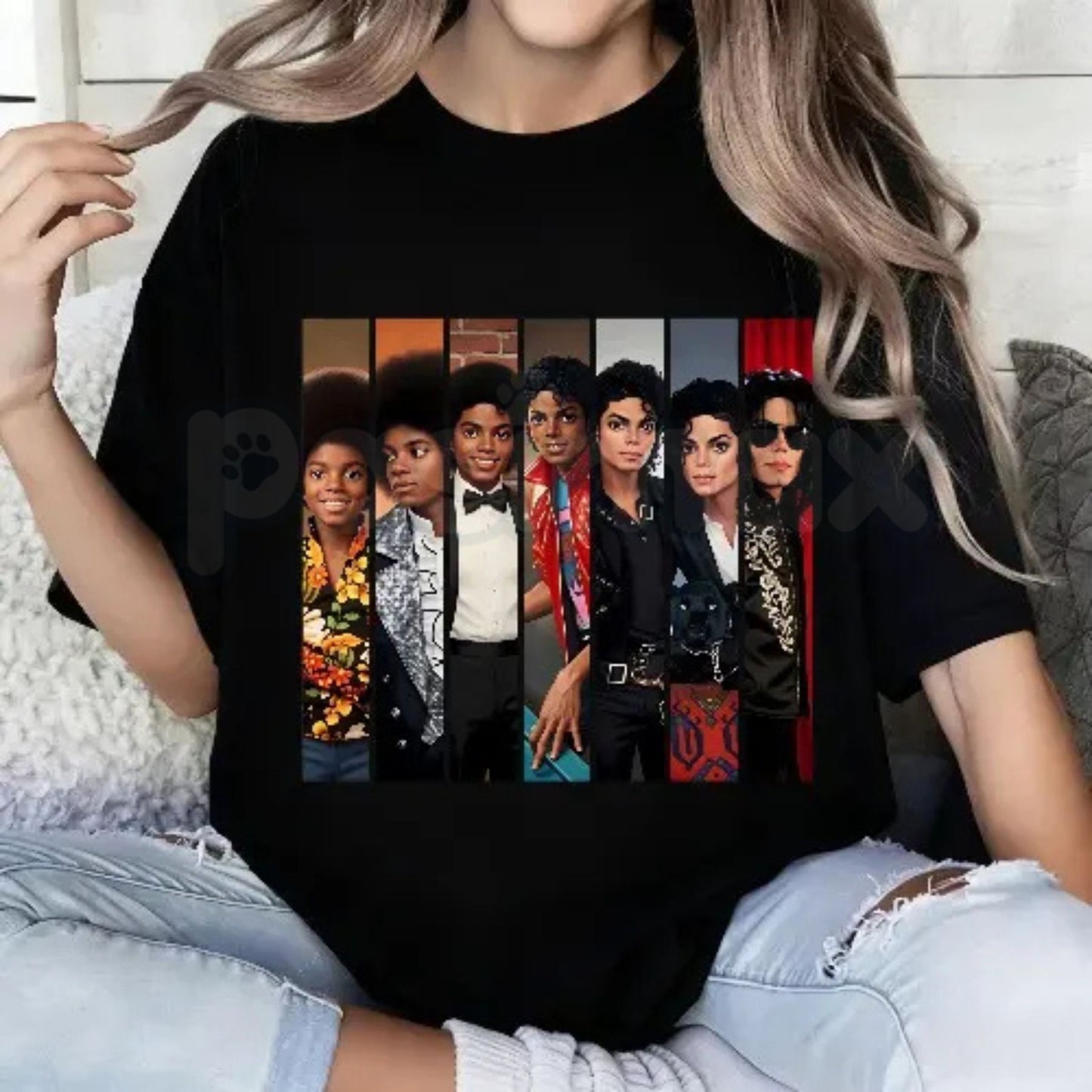 Michael Jackson "Evolution" T-Shirt – Iconic King of Pop History Graphic Tee, Premium 100% Cotton MJ Career Timeline Top, Soft Lived-In Heavyweight Music Legend Shirt, Made in USA