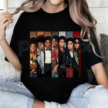 Michael Jackson "Evolution" T-Shirt – Iconic King of Pop History Graphic Tee, Premium 100% Cotton MJ Career Timeline Top, Soft Lived-In Heavyweight Music Legend Shirt, Made in USA