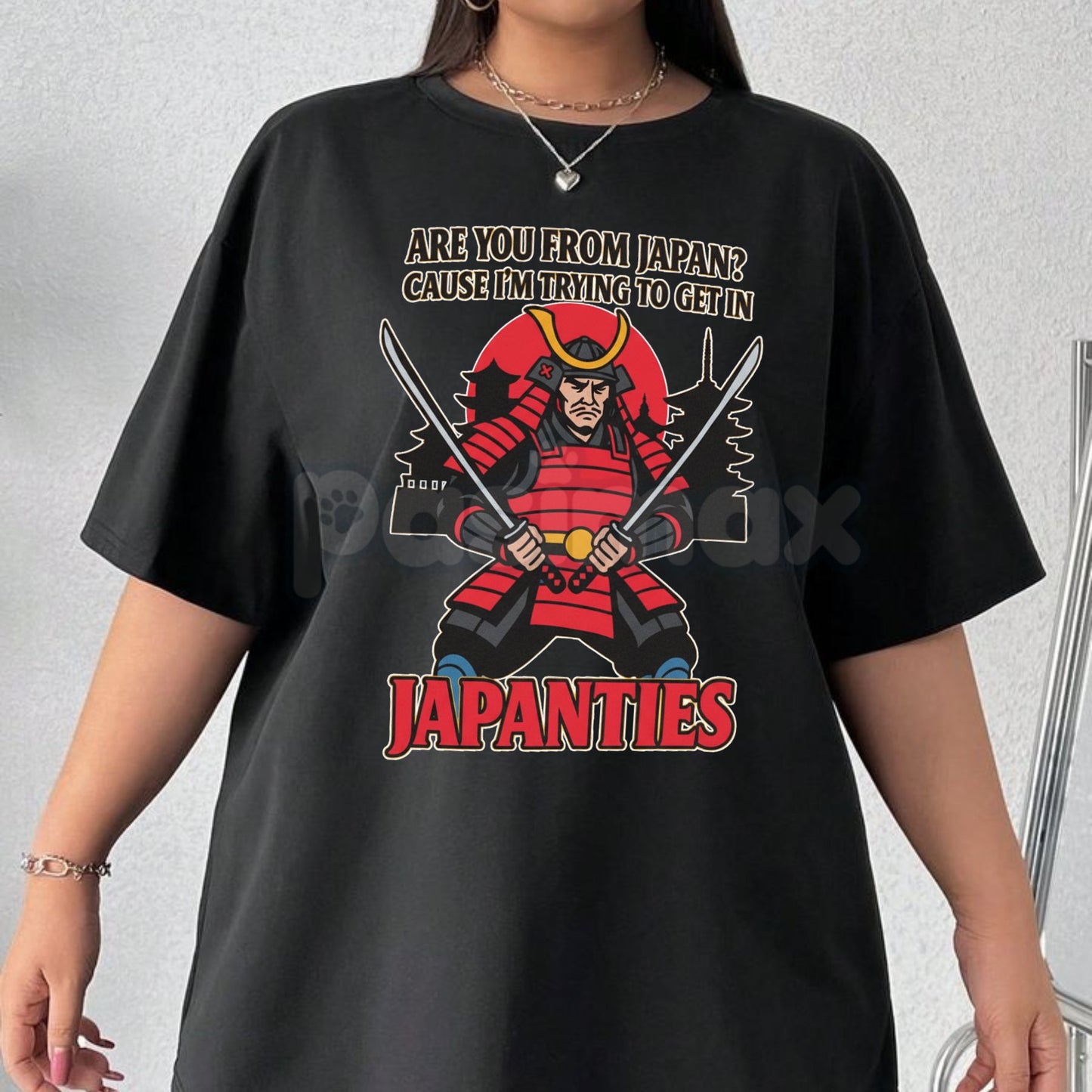 Funny Samurai Pun T-Shirt – "Let's Katana Around" Humor Graphic Tee | Japanese Culture Gift for Men, Katana Sword Joke Apparel