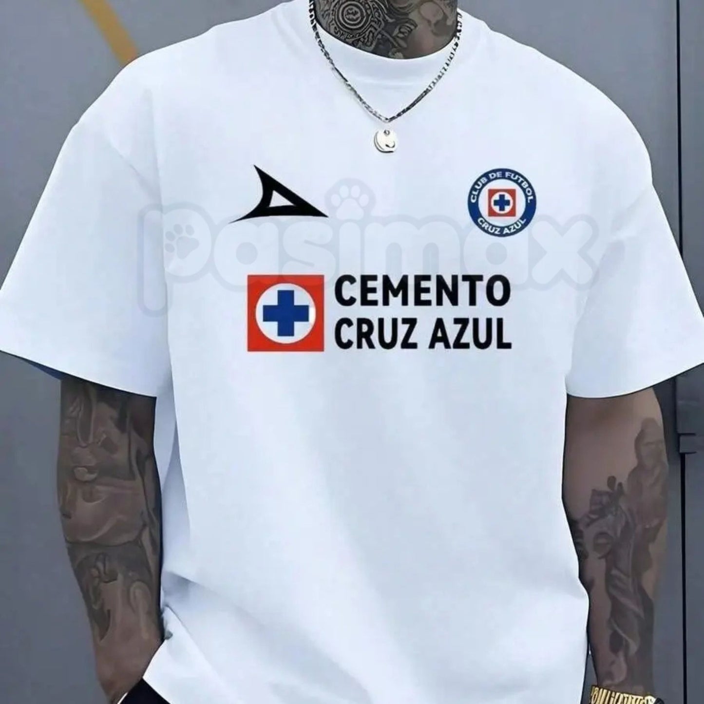 Men's Cruz Azul "Cemento" Logo Graphic T-Shirt – Classic Soccer Heritage Club Pride Unisex Crewneck Tee